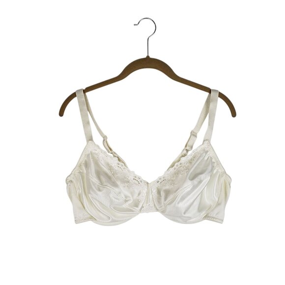 Vanity Fair Satin Solutions Bra Underwire Vtg Ivory Style 75-134 Size 42C - Picture 1 of 6